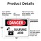 Signmission Sulfuric Acid Danger Sign, Plastic, 14in W x 10in L, 2PK OS-2PACK-DS-P-1014-L-2044 - alternate 5